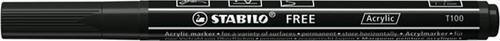 Acrylmarker STABILO Free Acrylic T100 zwart 1 Stuk-2