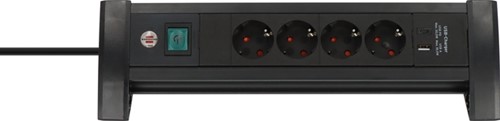 Stekkerdoos Brennenstuhl Prem 4vdg  USB C en A zw 1 Stuk