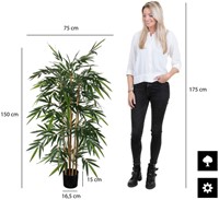 Kunstplant Mica Bamboe in plastic pot 1 Stuk-2