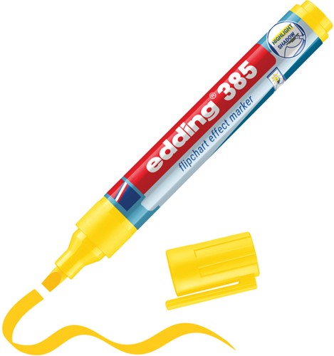 Viltstift edding 385 flipover penseel geel 1 Stuk-2