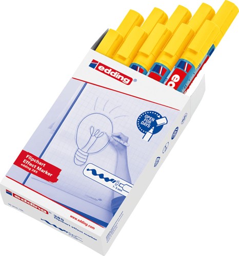 Viltstift edding 385 flipover penseel geel 1 Stuk-3