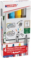 Viltstift edding 385 flipover penseel 4st assorti 4 Stuk