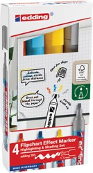 Viltstift edding 385 flipover penseel 4st assorti 4 Stuk