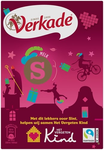 Chocoladeletter Verkade melk S 65 gram 1 Stuk