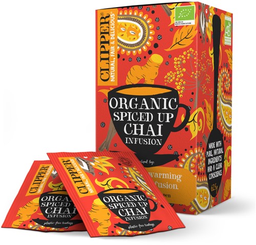 Thee Clipper spiced up chai bio 25 zakjes 25 Zak