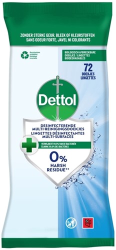 Reinigingsdoekjes Dettol antibacterieël Cleans 72 72 Stuk