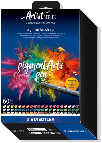 Brushpen Staedtler 371 C60 set 60 kleuren 60 Stuk