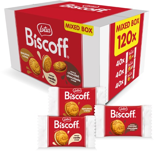 Koekjes Lotus Biscoff sandwich mix doos 120 stuks 120 Stuk