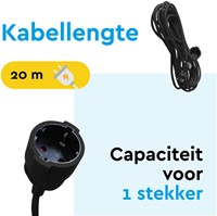 Verlengkabel BRASQ 20m zwart 1 Stuk-2