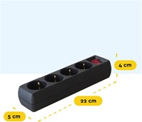 Stekkerdoos BRASQ 4 voudig 5 meter zwart 1 Stuk-2