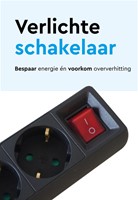 Stekkerdoos BRASQ 4 voudig 5 meter zwart 1 Stuk-1