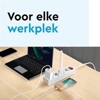 Stekkerdoos BRASQ 4 voudig 5 meter zwart 1 Stuk-4