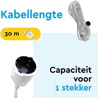 Verlengkabel BRASQ 30m wit 1 Stuk-2