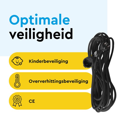 Verlengkabel BRASQ 30m zwart 1 Stuk-1