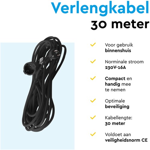 Verlengkabel BRASQ 30m zwart 1 Stuk-3