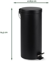 Pedaalemmer BRASQ 30 liter zwart 1 Stuk-2