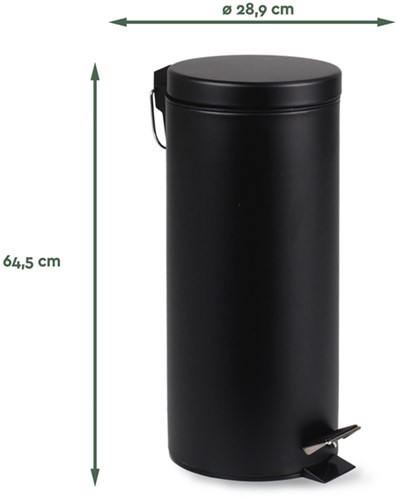 Pedaalemmer BRASQ 30 liter zwart 1 Stuk-2