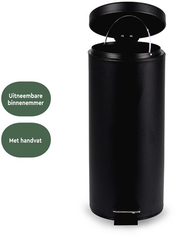 Pedaalemmer BRASQ 30 liter zwart 1 Stuk-1