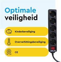 Stekkerdoos BRASQ 5 voudig 5 meter zwart 1 Stuk-2