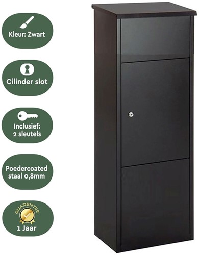 Pakketbrievenbus BRASQ 105x38x24cm PB400 Zwart 1 Stuk-3