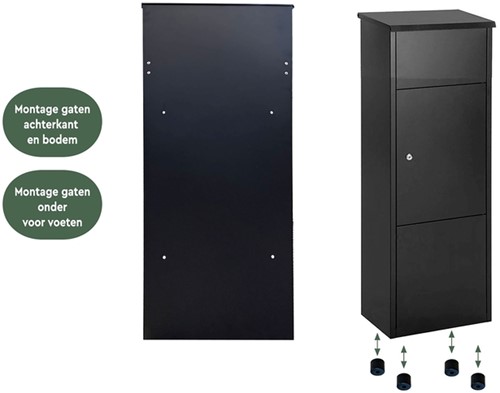 Pakketbrievenbus BRASQ 105x38x24cm PB400 Zwart 1 Stuk-1