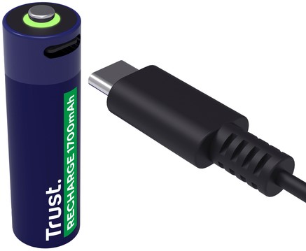 Batterij Trust USB-C oplaadbaar AA 2 stuks 2 Stuk-2