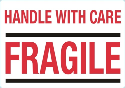 Waarschuwingsetiket handle with care 500 stuks 1 Rol