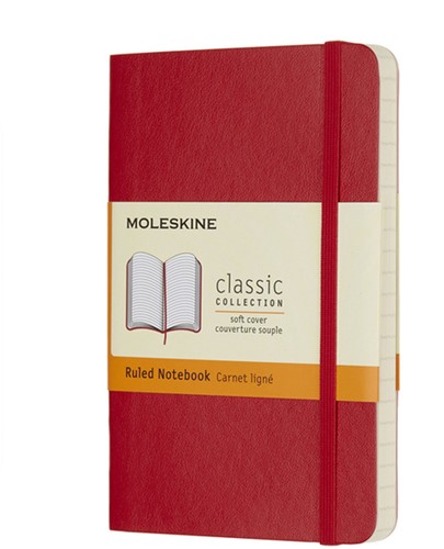 notitieboek A6 Moleskine SC rood 1 Stuk