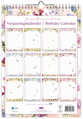 Verjaardagskalender Janneke Brinkman Voorjaar A4 1 Stuk-3