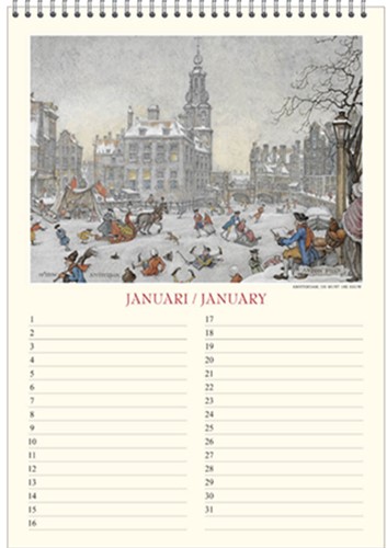Verjaardagskalender Anton Pieck Zicht op haven A4 1 Stuk-2