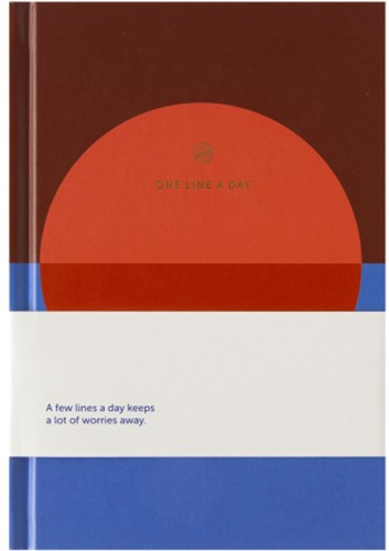 Notitieboek A5 One line a day blauw rood 1 Stuk
