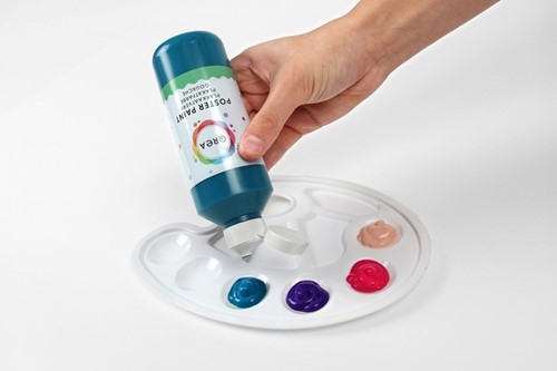 Plakkaatverf Qrea set à 6  fun kleuren 250ml 6 Stuk-4