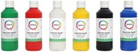 Plakkaatverf Qrea set à 6  standaard kleuren 250ml 6 Stuk
