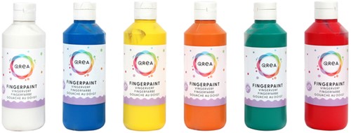 Vingerverf Qrea set à 6 kleuren 250ml 6 Stuk