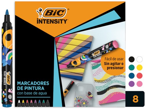 Paintmarker Bic Intensity assorti 8 stuks 8 Doos
