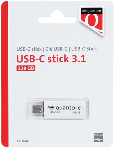 USB stick 3.1 Quantore USB-C 128GB zilver 1 Stuk
