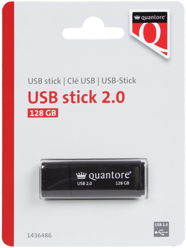 USB-stick Quantore 128GB 2.0 zwart 1 Stuk