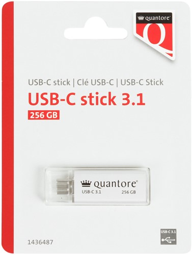 USB-stick Quantore USB-C 256GB 3.1 zilver 1 Stuk