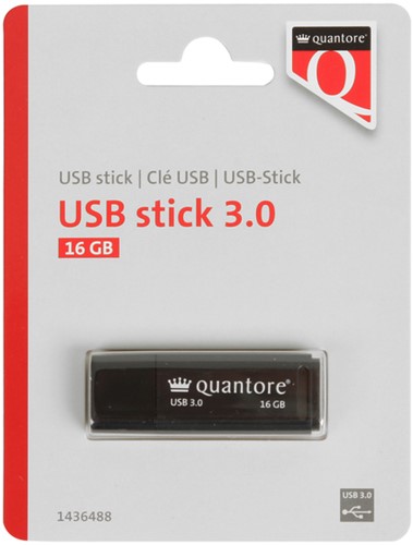 USB-stick Quantore 16GB 3.0 zwart 1 Stuk