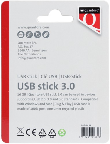 USB-stick Quantore 16GB 3.0 zwart 1 Stuk-2
