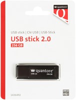 USB-stick Quantore 256GB 2.0 zwart 1 Stuk