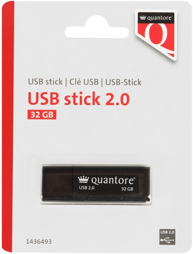 USB stick 2.0 Quantore USB-A 32GB zwart 1 Stuk