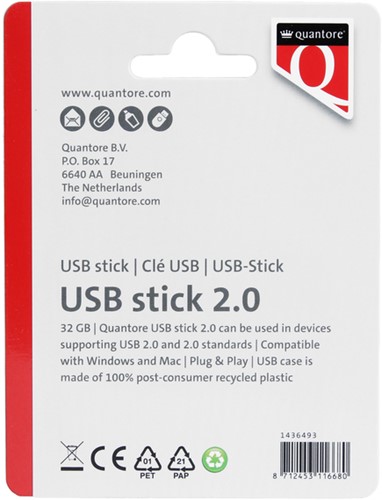 USB-stick Quantore 32GB 2.0 zwart 1 Stuk-2