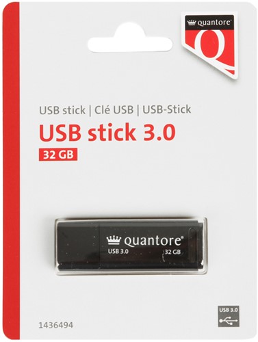 USB stick 3.0 Quantore USB-A 32GB zwart 1 Stuk