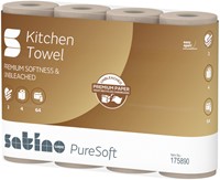 Keukenrol Satino PureSoft 3laags 4x64 vel naturel 4 Rol
