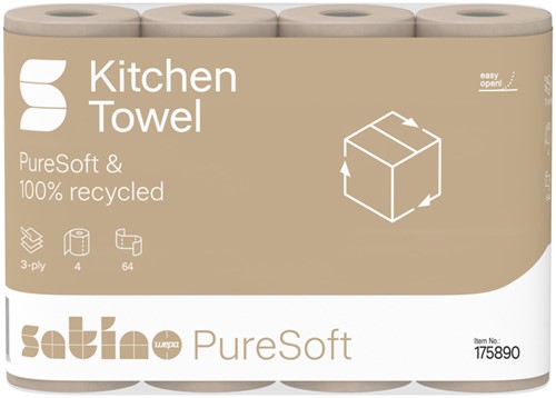 Keukenrol Satino PureSoft 64 vel naturel 175890 4 Rol-2