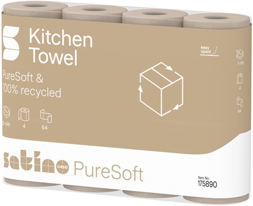 Keukenrol Satino PureSoft 64 vel naturel 175890 4 Rol-3