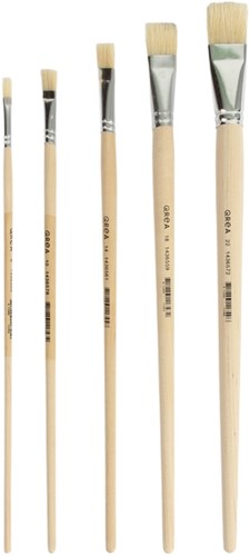 Kwast Qrea varkenshaar set à 5 breedtes 5 Stuk