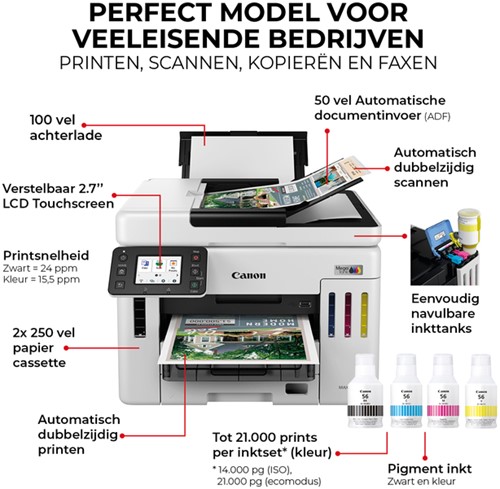 Multifunctional inktjet Canon MAXIFY GX7150 1 Stuk-4