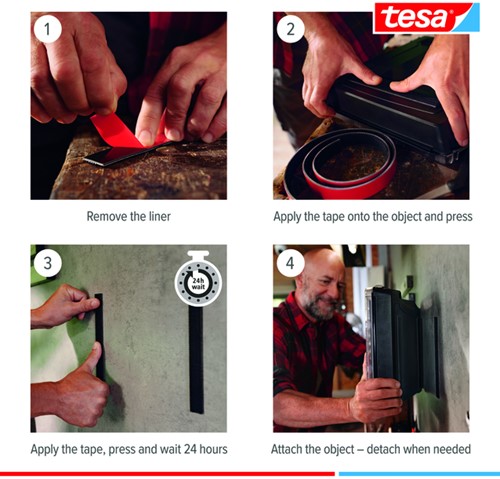 Klittenband tesa Ultra Power Lock Tape 100cmx25mm 1 Rol-2